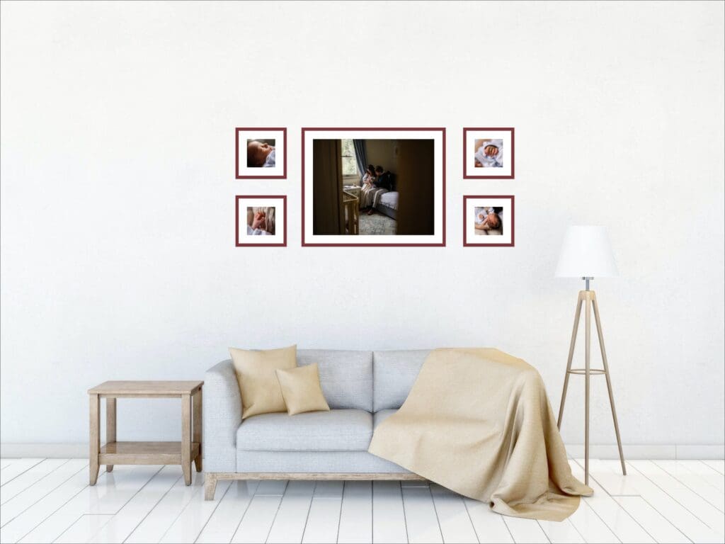 mockup of wall art during in-home lifestyle newborn photography session in knoxville tn