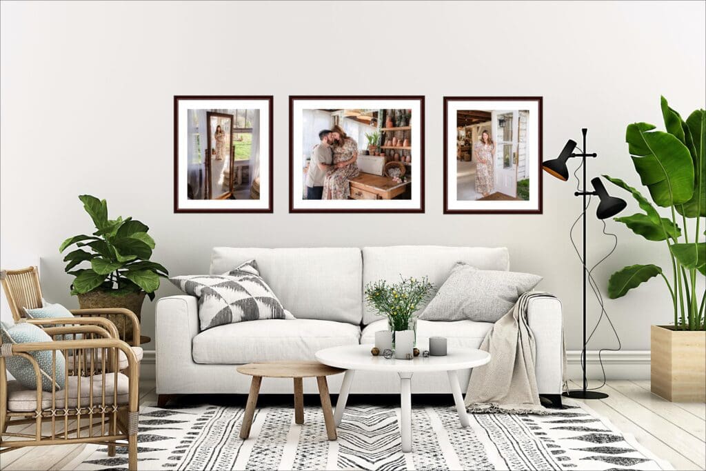 wall art mockup during knoxville maternity photography session at the Holmstead studio