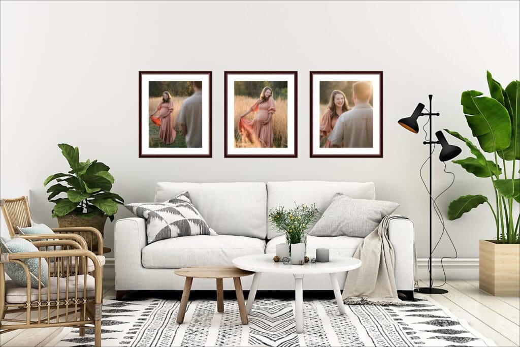 wall art mockup during knoxville maternity photography session at the Holmstead studio