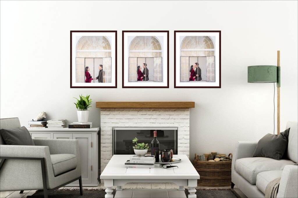 wall art mockup of maternity session at the bleak house